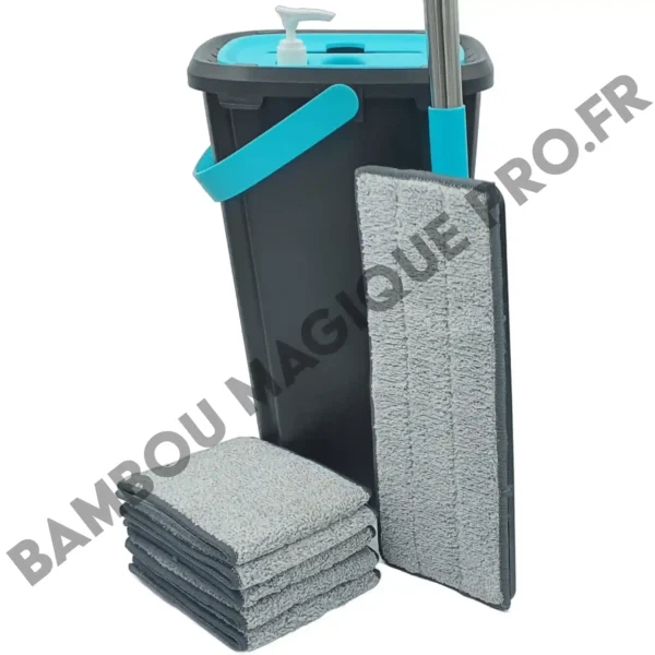 Le Balai Mop (bleu) + 6 Microfibres de rechanges